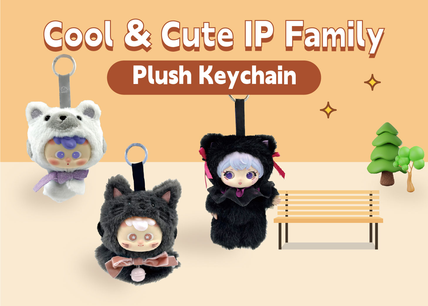 Cool & Cute IP FamilyPlush Keychain